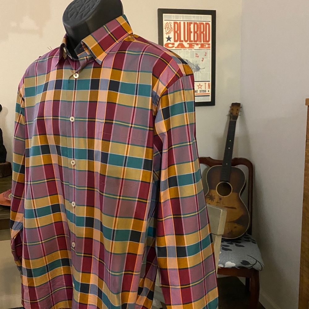 Cabernet,orange and teal check by Robert Talbott